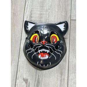 Vintage cat mask black scary spooky cat mask